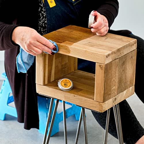 Premium Food-Safe Beeswax Wood Polish & Furniture Wax – Hand Poured Wood Conditioner | Eco-Friendly & Non-Toxic | Protects & Restores All Wood: Furniture, Toys, Cutting Boards, Ornaments (1 Fl Oz) - size: 1.0 fl oz - Starter Tin