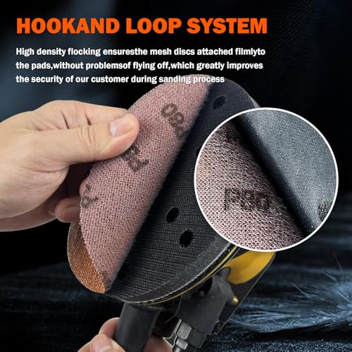 6 Inch Mesh Sanding Discs 50 PCS, 80/120/180/240/320 Grit Assortment, Dust Free Hook and Loop Sanding Discs, Anti-Clogging Sandpaper for Random Orbital Sander, Angle Grinder, Wood Metal Sanding - style: 60-240