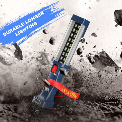 WARSUN LED Work Light Rechargeable, Portable Mechanic Trouble Light with1200 Lumens, COB worklight Magnetic Base, Cordless Floodlight for Car Repair, Camping, Hiking, 30w - style: LED