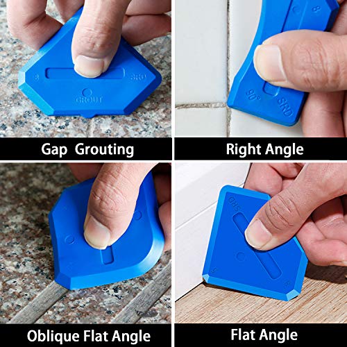 King&Charles Silicone Caulking Tool Kit, 3in1 Caulk&Grout Remover Tool