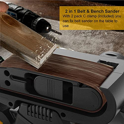 Jellas 7Amp Handheld Belt Sander, 3 21 Inch with Dust Bag for Woodworking