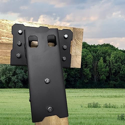 Highwild Platform Brackets Multi-Use 4x4 Compound Angle Brackets for Deer Stand, Hunting Blinds, Observation Decks & Outdoor Platforms - Set of 4 - Black.