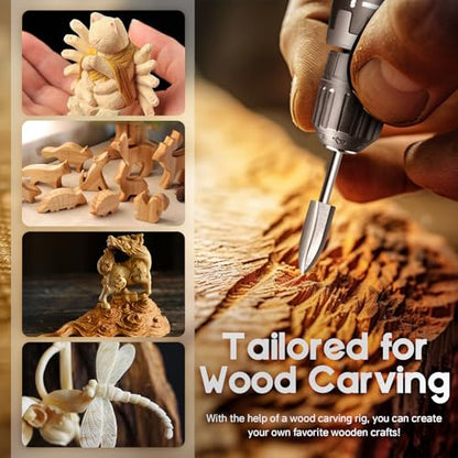 Wood Carving Drill Bits Set Compatible with Rotary Tool Different Shapes of Engraving Bits Meeting Woodworking DIY Carving, Drilling Hole, Grinding, Micro Sculpture (FO-3Pcs-FSK) - style: FO-3Pcs-FSK