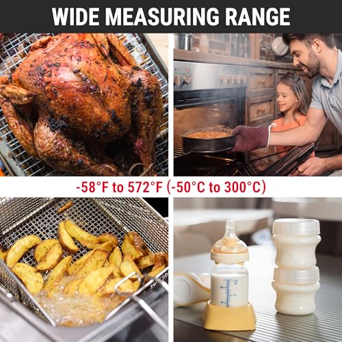 TempPro TempSwift Digital Meat Thermometer for Cooking - color: Bright red