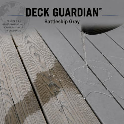 DECK GUARDIAN Elastomeric Deck Paint Coating – Battleship Gray - 1 Gallon - color: Battleship Gray, size: 128 Fl Oz (Pack of 1)