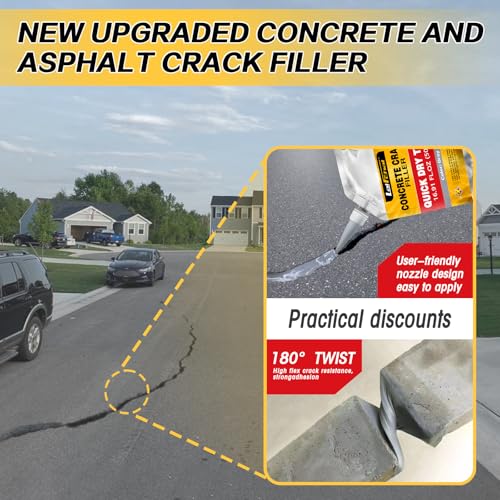 Concrete Crack Filler, Cement Crack Filler, Waterproof Repair Sealant, Quick-Drying Sealing Adhesive–Self-Leveling, Multipurpose, Durable Filler for Driveway, Sidewalk & Crack Repair (2 Pack - 2.2LB) - style: 2 Pack - 2.2LB