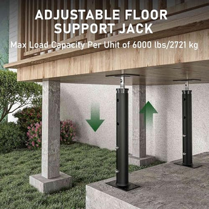 2 Pack House Floor Jacks for Leveling, Adjustable House Floor Jacks Post Pole,Height 18" to 35" Telescoping Jack for Temporary Support,Black