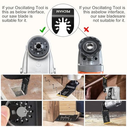 68PCS Oscillating Saw Blades with Storage Bag, Professional Universal Titanium Multitool Blades for Wood Plastics Metal Quick Release Multi Tool Kits Fit Rockwell Ridgid Ryobi Milwaukee Chicago