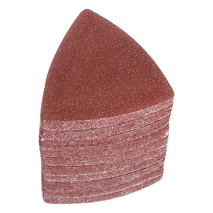 HARFINGTON 100pcs Triangular Hook & Loop Sandpapers 80 Grits 3-1/8" Aluminum Oxide Sanding Pads Random Orbital Mouse Detail Sander Papers Oscillating Multi Tool Sheets - size: 80 Grits