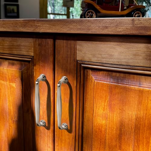TUNNY 10 Pack Cabinet Handles-6.3"/160mm Screw Spacing Brushed Nickel Furniture Hardware Handles for Kitchen Cabinets Bedroom Dresser Wardrobe Cabinet Pulls - color: Brushed Nickel, size: 6.3"(160mm)Hole Center-10Pcs