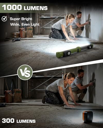 EverBrite 1000LM Work Light, Rechargeable Magnetic Flashlight, Green - color: Green