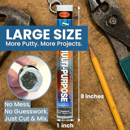 Brofix ePoxy Putty, Industrial-Strength, Heat & Pressure Resistant, Waterproof, Color-Matching, Fast-Setting, Drillable, Sandable & Paintable (Multi Purpose) - size: Multi Purpose