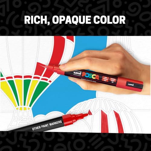 posca® PC-5M Water-Based Acrylic Paint Markers, Medium Tip, 48 Count - size: 1 Count (Pack of 48), style: Round Tip