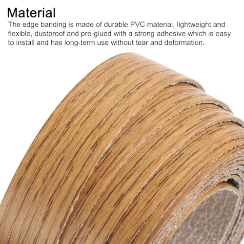 uxcell Edge Banding, 1-1/8 Inch x 10ft Pre-Glued Wood Veneer Edging Iron-on Flexible Edge Banding for Cabinet Repair Furniture Restoration, Teak - size: 1-1/8 Inch x 10ft