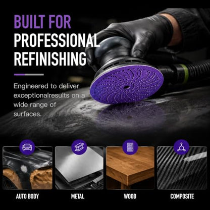6 Inch 320+ Grit Sanding Discs 50 Pack