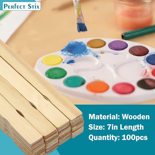 7" Wooden Paint Paddle Sticks/Mixing and Epoxy Sticks - Package of 100ct - size: 7"-Pack of 100ct