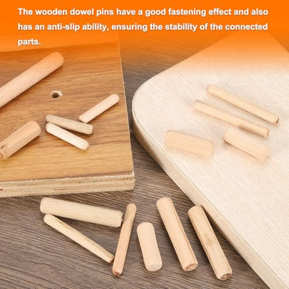 uxcell 100Pcs 0.24" x 1-3/4" Wooden Dowel Pins, Wood Dowels Rods, Furniture Woodworking Grooved Fluted Pin, Wooden Dowels Fluted for Craft, DIY Projects - size: 0.24" x 1-3/4"