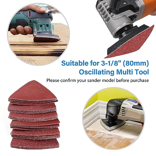 180PCS Oscillating Tool Sanding Pad, Detail Sander Sandpaper, 40-240 Grit