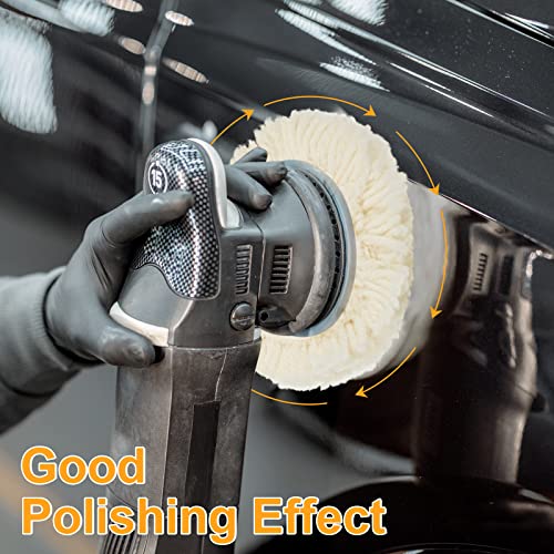 Tallew 6 Pcs Wool Buffing Pads Hook Loop for Drill Polisher, 3 Inch - size: 3 Inch