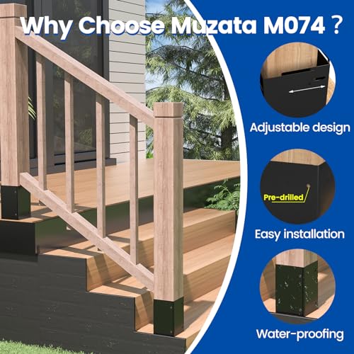 Muzata 4Pack 6" Extended Height Fence Post Protector for More Coverage M074 - size: 4 Pack