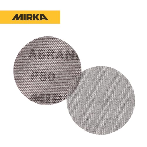Mirka Abranet 3 Inch 80 Grit Mesh Sanding Discs, Hook and Loop, 50 Pack - size: Grit 80