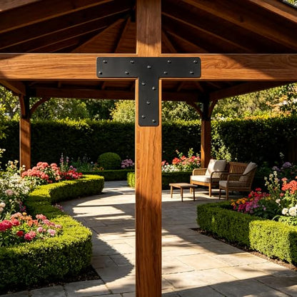 4 Pcs T Post Brackets for Pergola Bracket|Thickness 0.12"| - size: 4"x 4"