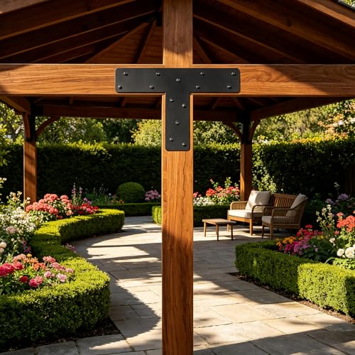 4 Pcs T Post Brackets for Pergola Bracket|Thickness 0.12"| - size: 4"x 4"