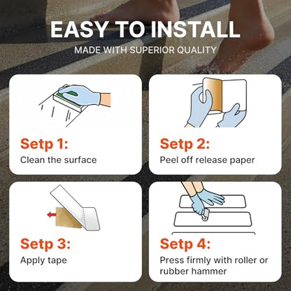NORTHSKY Olympia 6 Inch x 60 Foot Anti Slip Tape, 45-Grit Friction, Non-Slip Traction Grip for Stairs, Waterproof Grip Tape Safety Non Skid Tape for Steps Anti-Slip Traction Tape Black - size: 6“