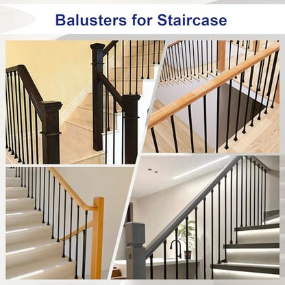 Sidasu 15 Pack Iron Balusters 44" Square Hollow Stair Spindles - size: Square - Basic