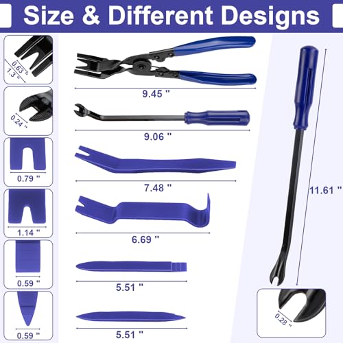 7PCS Auto Trim Removal Tool kit, Car Clip Pry Tools Kit No Scratch Plastic - color: Blue * 7PCS