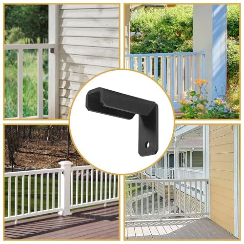 Fence Mounting Brackets for 1x1 Square Rails, Carbon Steel Fence Panel Internal Connector with Screws, Black 20 Pack