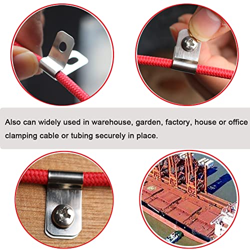 300 Pcs Fence Wire Clamps Agricultural Fencing Mounting Clips, Stainless Steel Wire Clips Cord Clamp for Mount 12-16 Gauge Welded Wire to Wood, Metal or Vinyl Fence - size: 300 Pcs