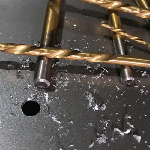 COMOWARE 13pcs Left Hand Drill Bit Set, SAE (1/16" - 1/4"), HSS M2 Drill Bit, 135° Split Point, Titanium Nitride Coated, Reverse Drills Bits for Metal/Plastic/Wood, with Index Case - style: 13PCS