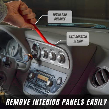 Auto Trim Removal Tool Set (No Scratch Plastic Pry Tool Kit) - Auto Trim Tool Kit Car Tools, Easy Door Panel Removal Tool, Fastener Removal, Clip, Molding, Dashboards, Interior Trim Tools
