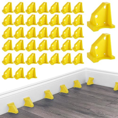 ABuff 40Pcs Flooring Spacers 2 in 1 Laminate Wood Flooring Tools with 1/2" & 1/4" Gaps, Flooring Accessories for Laminate Wood, Vinyl Plank, LVP, Engineered Hardwood, Bamboo, Tile, Yellow