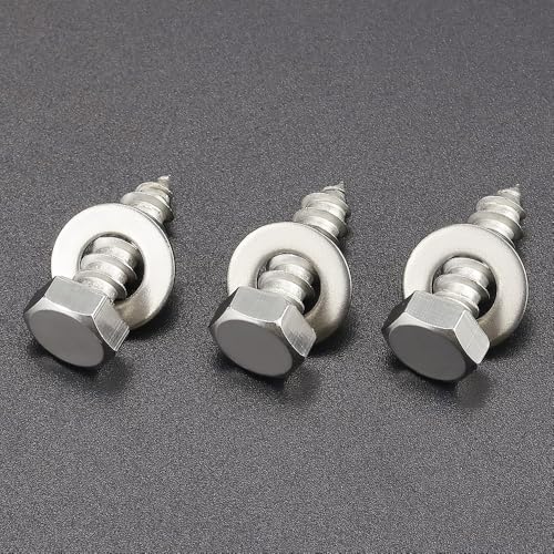 20-Sets 1/4 x 1 Hex Head Lag Screws & Flat Washers, Heavy Duty Lag Wood Screws, 304 Stainless Steel (18-8), 1/4" Bolt - size: 1/4 x 1
