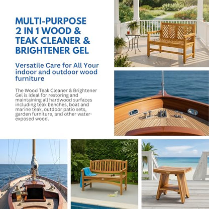 EcoDecors 2-in-1 Teak Cleaner & Brightener Gel, 1L for Outdoor Wood - style: 2 in 1 Teak Cleaner & Brightener Gel