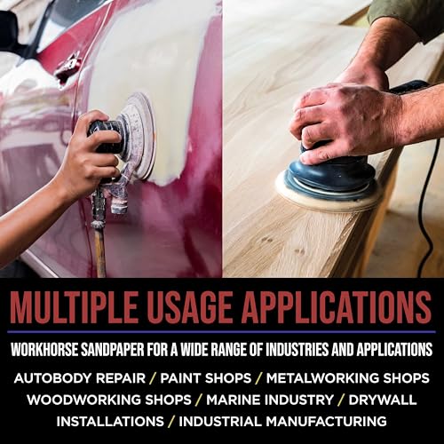 ProductionShop Premium 5" Red 8-Hole Pattern 800 Grit Sanding Discs, Box of 50 - Dustless Hook & Loop Backing Sandpaper for Random Orbital Sanders, Fine-Cut Abrasive - Woodworking, Auto Paint - style: 800 Grit