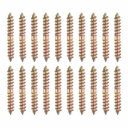 MECCANIXITY 20 Pcs Double Ended Screws, M6 x 40 mm Carbon Steel Hanger Bolts, Self-Tapping Wood Dowel Screws for Wood Joint Furniture, Color Zinc - size: M6 x 40 mm