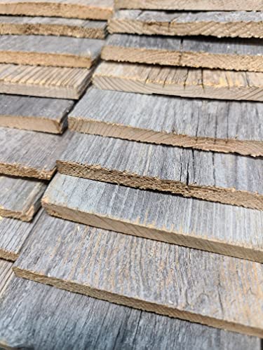 Rockin' Wood Real Wood Nail Up Application Rustic Reclaimed Naturally Weathered Barn Wood Accent Paneling Board Planks for Home Walls (10 Square feet) - size: 10 Square Feet