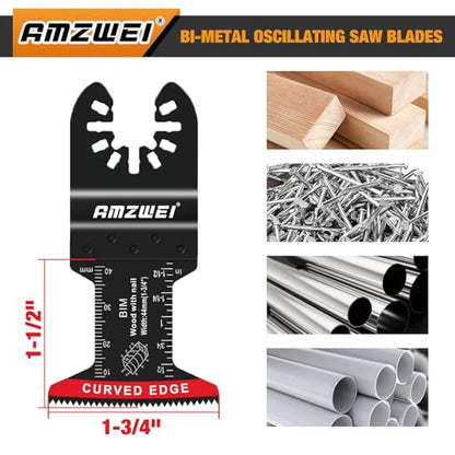 AMZWEI 10PCS Bi-Metal Oscillating Tool Blades for Metal Cutting