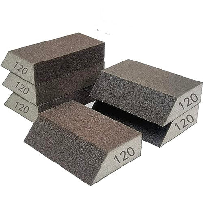 6 Pack Sanding Sponge, 120 Grit Sanding Blocks Assortment,Washable and Reusable for Wood Drywall Metal Home (120 Grit) - style: 120 Grit