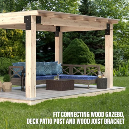 2 Pack 6x6 Heavy Duty Corner Post Cap Tie Bracket for Gazebo, Deck - size: Corner 6"x6"(Actual 5.5"x5.5")