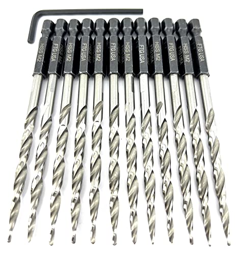 FTG USA Tapered Drill Bits for Wood 12 Pc #10 (3/16") All Same Size Replacement for FTG Countersink Drill Bit Set - size: #10 (3/16"), style: 12 Bits w/o cutter