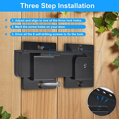GreaTalent 7.5" Heavy Duty Flip Gate Latch Lock for Wooden Fence Gate
