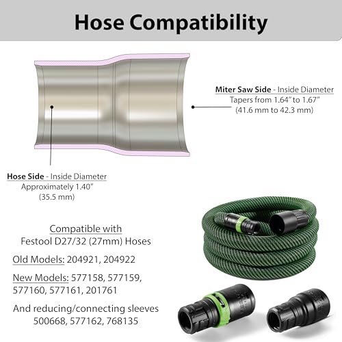 Hose Adapter for DeWalt Miter Saws DWS779 DWS780 (D27/32 Hose) - style: D27/32 Hose
