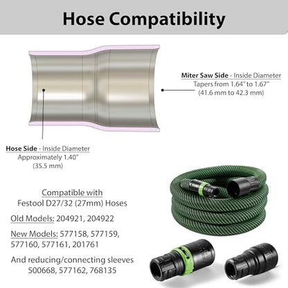 Hose Adapter for DeWalt Miter Saws DWS779 DWS780 (D27/32 Hose) - style: D27/32 Hose