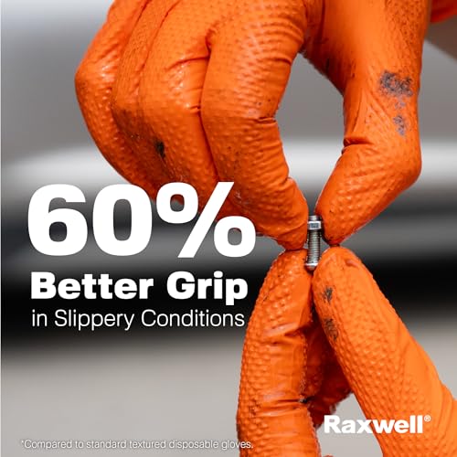 Raxwell Nitrile Gloves, Disposable Gloves, Puncture Resistant, Diamond Grip - size: Small, style: 100 Count