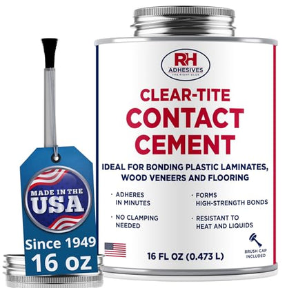 Clear-Tite Contact Cement 16 oz - Adhesive Glue for Laminate & Wood - size: 16 oz