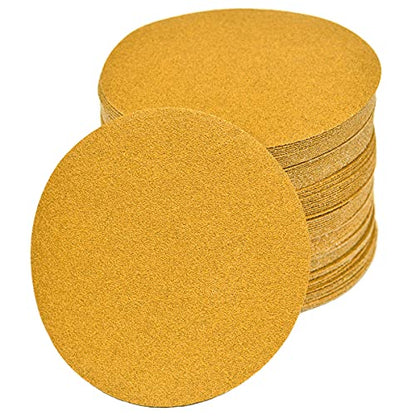 6-Inch No-Hole Hook and Loop Gold Sanding Discs 80-Grit, 100-Pack